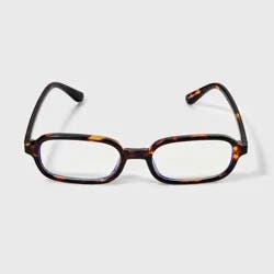 Women's Shiny Plastic Rectangle Shaped Blue Light Filtering Glasses - Wild Fable™ Brown