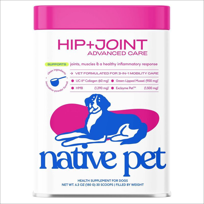 slide 1 of 9, Native Pet Advanced Hip and Joint Beef Flavor Vitamins and Supplements Powder for Dogs - 6.3oz, 6.3 oz