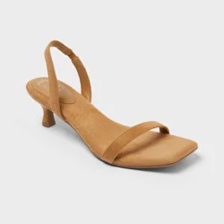 Women's Brynn Heels with Memory Foam Insole - A New Day™ 6.5 Tan