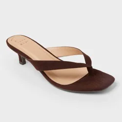 Women's Iona Heels with Memory Foam Insole - A New Day™ Brown 11