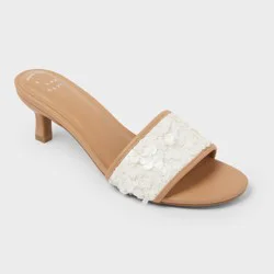 Women's Kaia Heels with Memory Foam Insole - A New Day™ Tan 6.5