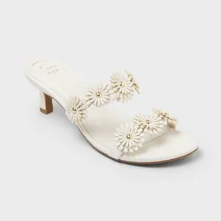 Women's Dalia Heels with Memory Foam Insole - A New Day™ Cream 9.5