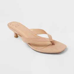 Women's Iona Heels with Memory Foam Insole - A New Day™ Tan 8