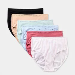 Women's 6pk Cotton Briefs Underwear - Auden™ Assorted Colors M