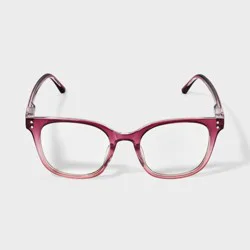 Women's Shiny Plastic Way Blue Light Filtering Glasses 1.0 Diopter - Universal Thread™ Berry