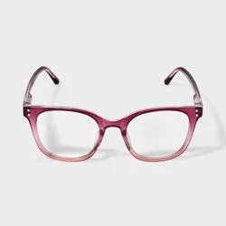 Women's Shiny Plastic Way Blue Light Filtering Glasses 1.0 Diopter - Universal Thread™ Berry
