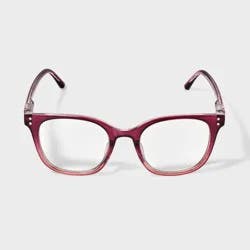 Women's Shiny Plastic Way Blue Light Filtering Glasses 1.5 Diopter - Universal Thread™ Berry