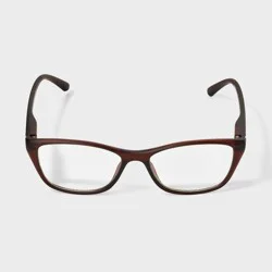 Women's Matte Plastic Cat Eye Blue Light Filtering Glasses 0.0 Diopter - Universal Thread™ Espresso