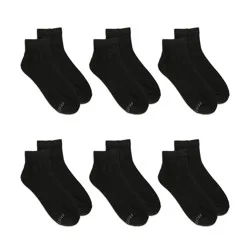 Fruit of the Loom Men's Ankle Socks - Black 6-12