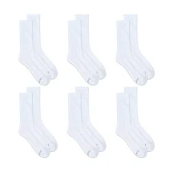Fruit of the Loom Men's Crew Socks - White 6-12