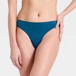 Women's Luxury Collection Brushed Micro No Show Thong Underwear - Auden™ Blue M