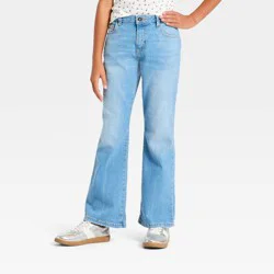 Girls' Mid-Rise Loose Fit Bootcut Jeans - art class™ Medium Blue Wash 10