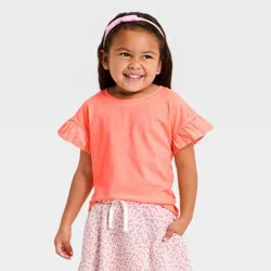Toddler Girls' Short Sleeve Ruffle T-Shirt - Cat & Jack™ Pink 3T