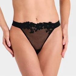Women's Bloom Lace String Thong - Auden™ Black M