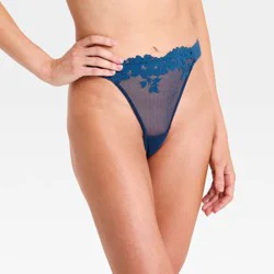 Women's Bloom Lace String Thong - Auden™ Blue XS