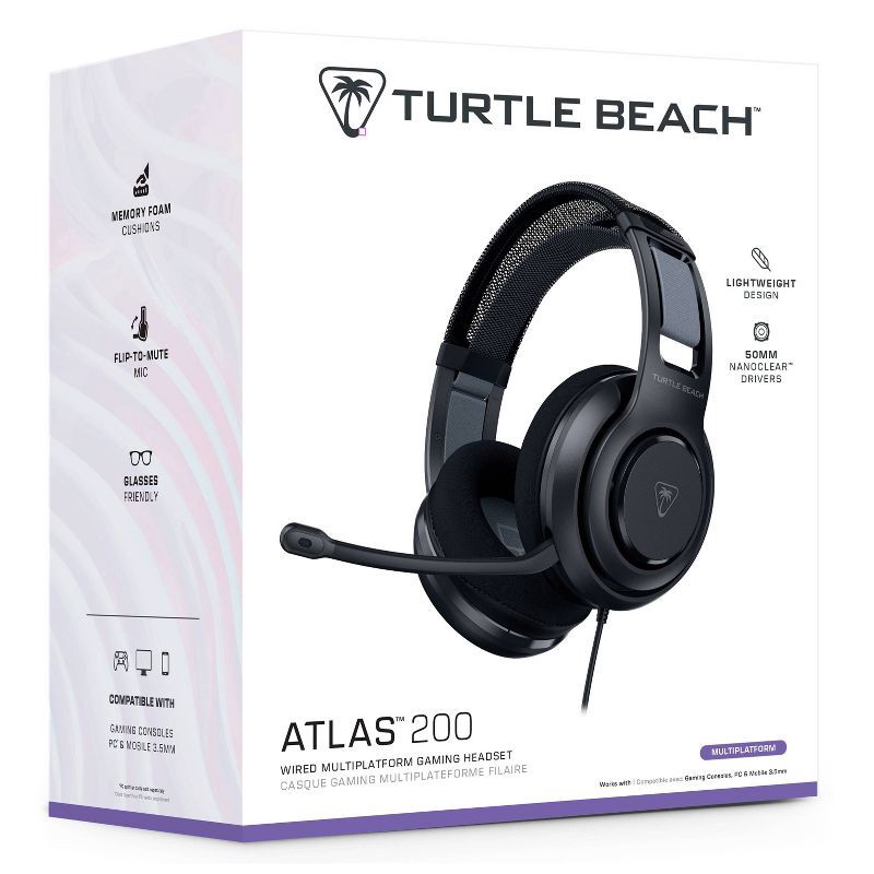 slide 17 of 17, Turtle Beach Atlas 200 Wired Multiplatform Headset - Black, 1 ct