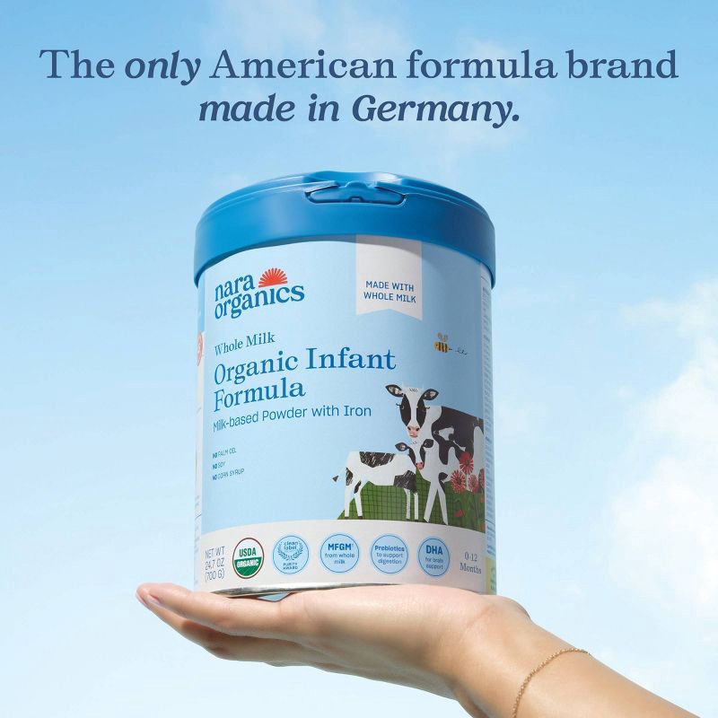 slide 4 of 9, Nara Organics Whole Milk Infant Formula Powder - 24.7oz, 24.7 oz
