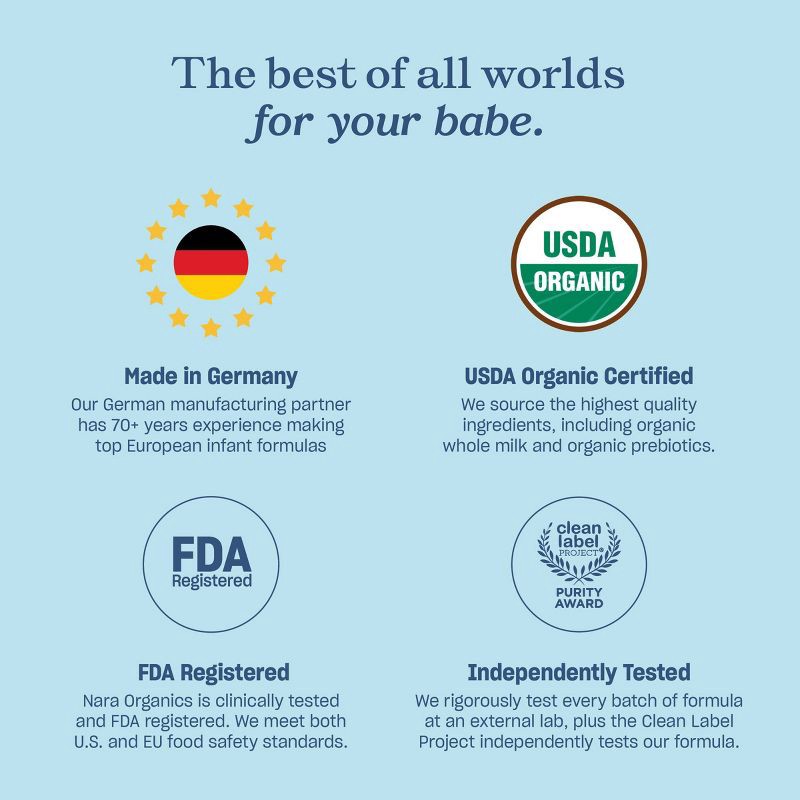 slide 8 of 9, Nara Organics Whole Milk Infant Formula Powder - 24.7oz, 24.7 oz