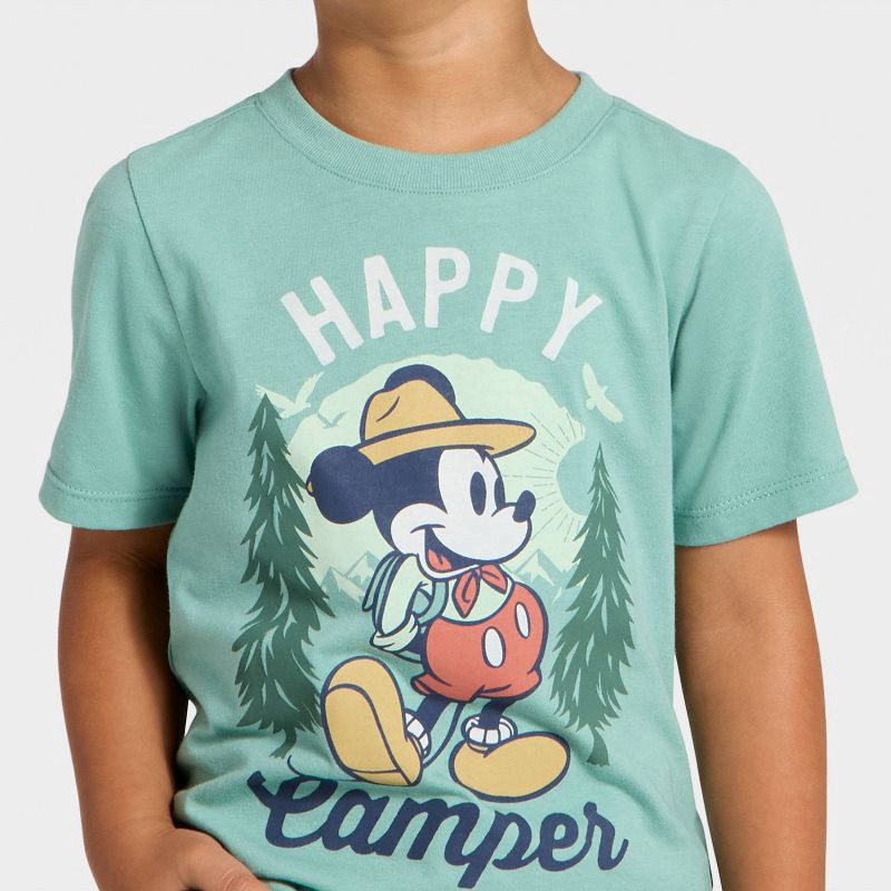 slide 2 of 4, Toddler Boys' Disney Mickey Mouse Happy Camper T-Shirt - Olive Green 2T, 1 ct