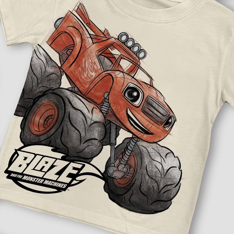 slide 3 of 3, Toddler Boys' Blaze and the Monster Machines T-Shirt - Beige 4T, 1 ct