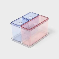 4pk Plastic Makeup Storage Bins with Lids - Brightroom™
