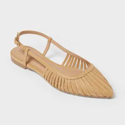Women's Marisol Flats with Memory Foam Insole - A New Day™ Natural 6.5
