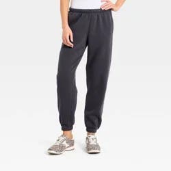 Women's Mid-Rise Fleece Jogger Pants - Universal Thread™ Charcoal Gray S