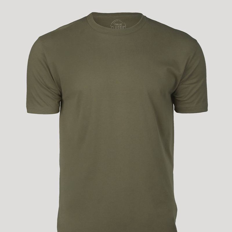 slide 4 of 4, True Classic Men's Contemporary Fit Short Sleeve T-Shirt - Olive Green M, 1 ct