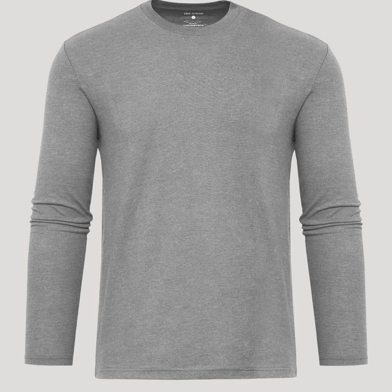 slide 4 of 4, True Classic Men's Contemporary Fit Long Sleeve T-Shirt - Heathered Gray L, 1 ct