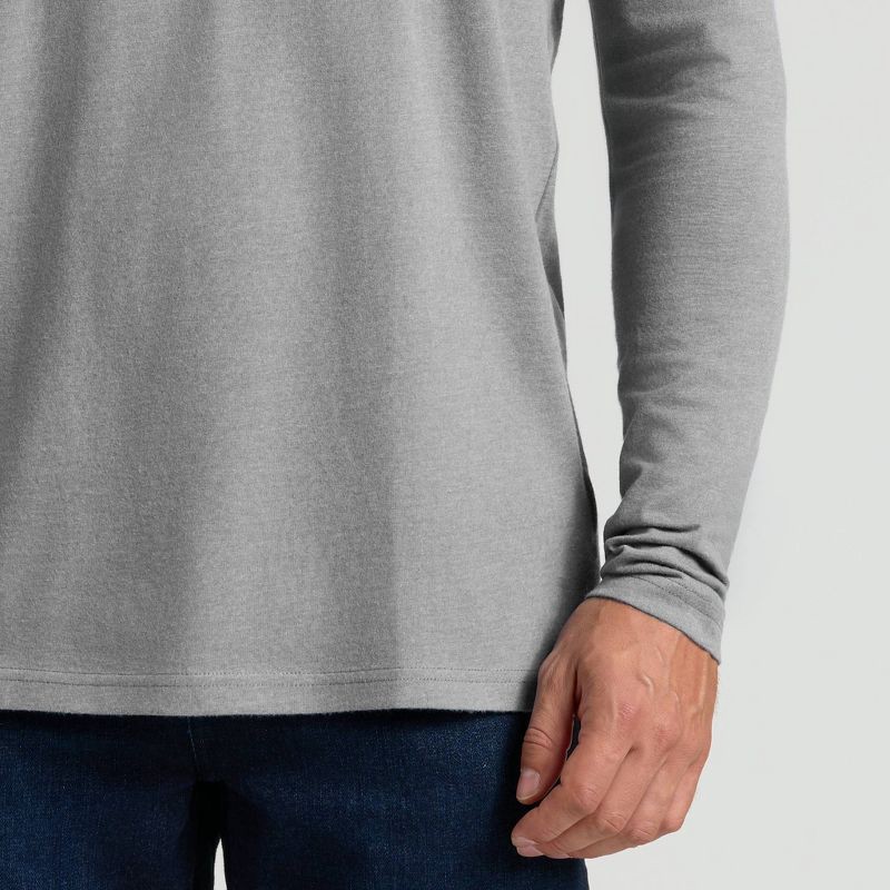 slide 3 of 4, True Classic Men's Contemporary Fit Long Sleeve T-Shirt - Heathered Gray XXL, 1 ct