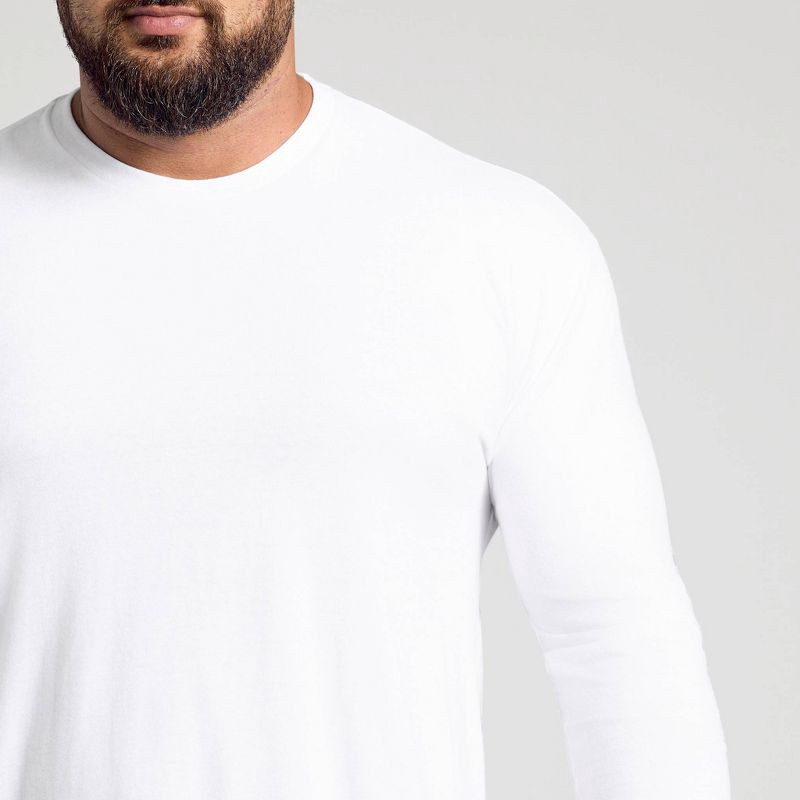 slide 3 of 4, True Classic Men's Contemporary Fit Long Sleeve T-Shirt - White L, 1 ct