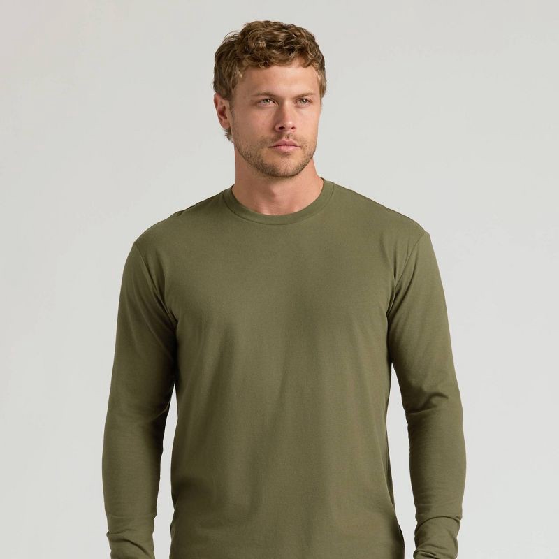 slide 1 of 4, True Classic Men's Contemporary Fit Long Sleeve T-Shirt - Olive Green S, 1 ct