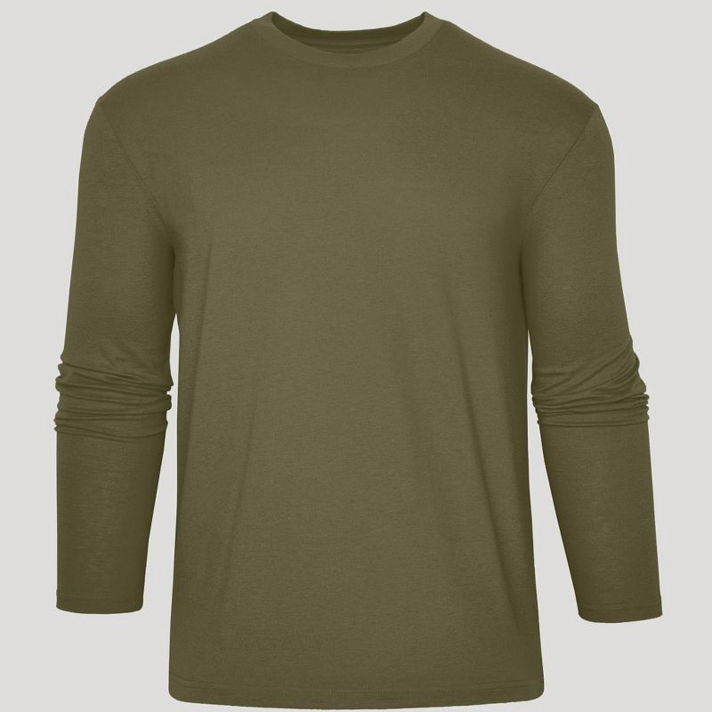 slide 4 of 4, True Classic Men's Contemporary Fit Long Sleeve T-Shirt - Olive Green M, 1 ct