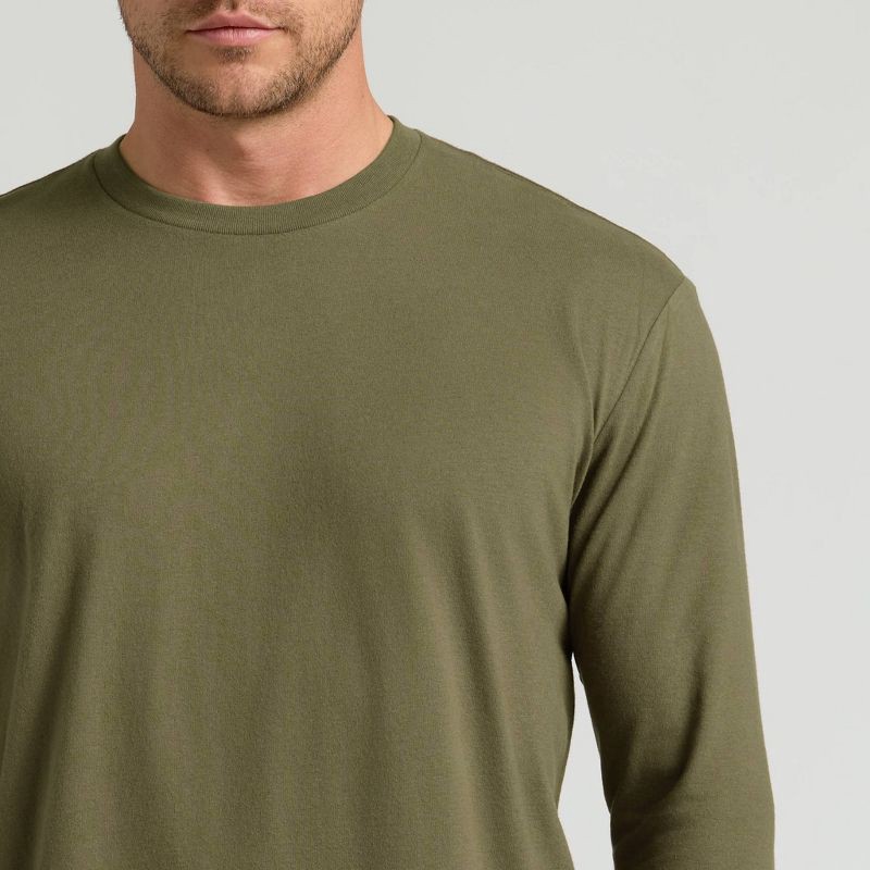 slide 3 of 4, True Classic Men's Contemporary Fit Long Sleeve T-Shirt - Olive Green L, 1 ct