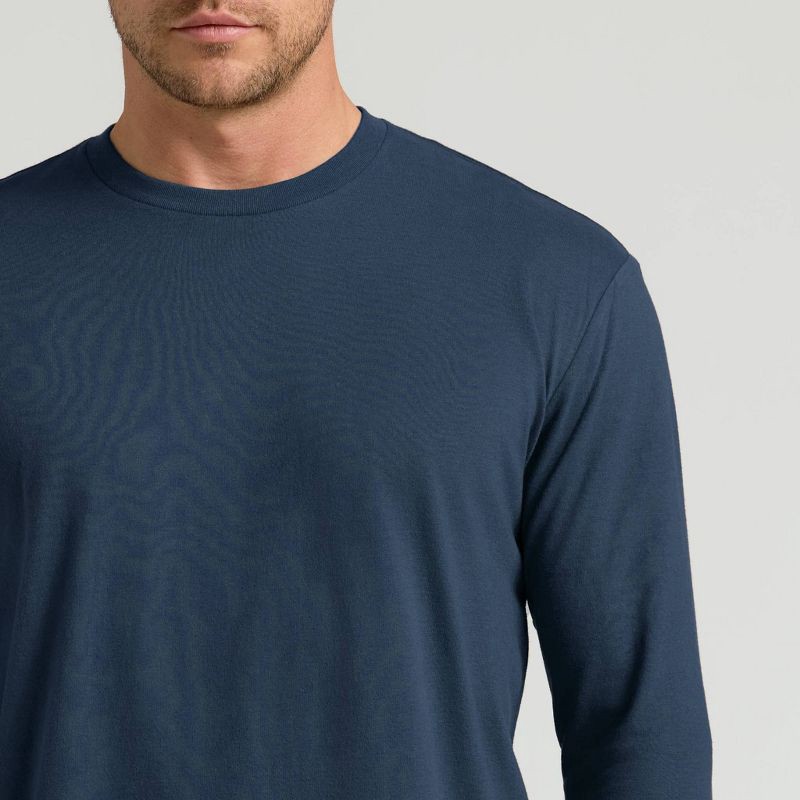 slide 3 of 4, True Classic Men's Contemporary Fit Long Sleeve T-Shirt - Navy Blue L, 1 ct