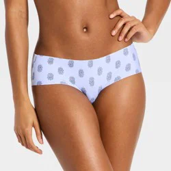 Women's Invisible Edge Laser Cut Hipster Underwear - Auden™ Blue Floral XL