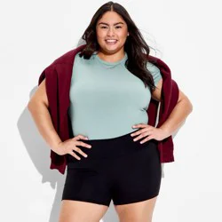 Women's High-Rise ButterBliss Bike Shorts - Wild Fable™ Black XXL