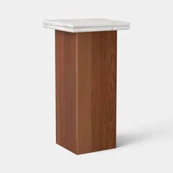 Marble and Wood Drink Table Brown - Threshold™