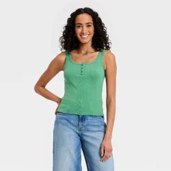 Women's Fitted Tank Top - Universal Thread™ Green L