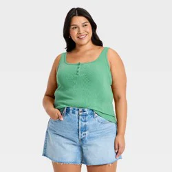 Women's Fitted Tank Top - Universal Thread™ Green XXL