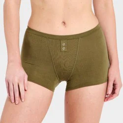 Women's Modal Blend Boyshort Underwear - Auden™ Olive Green XL