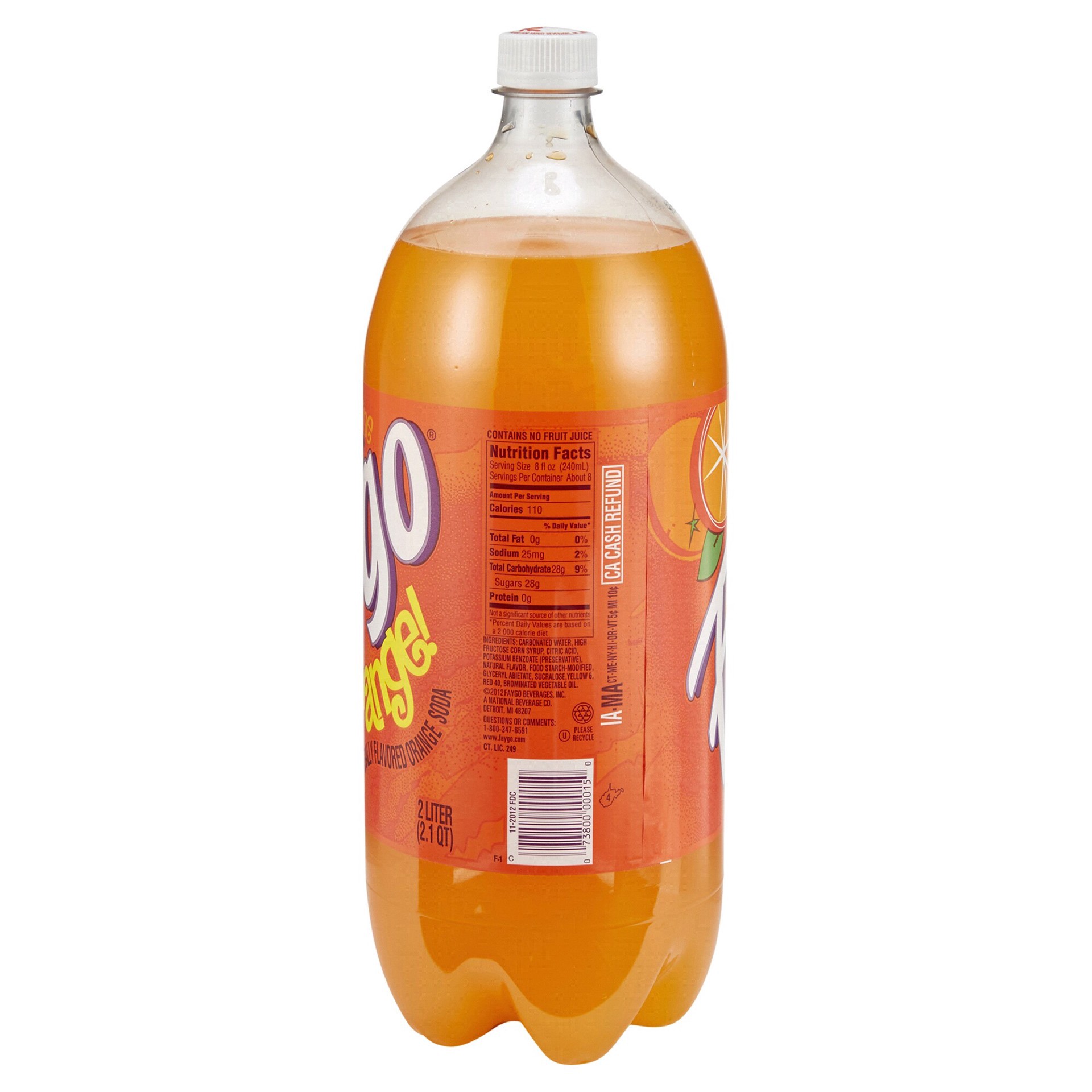 slide 5 of 5, Faygo Orange! Bottle, 2 liter