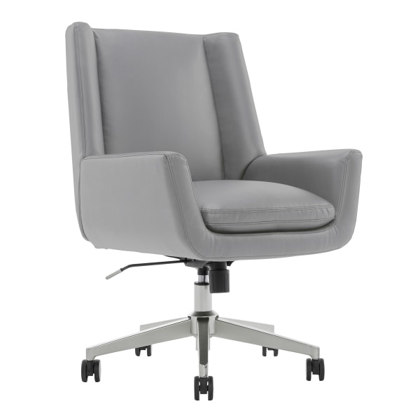 slide 1 of 10, Serta Sittrue Montair Bonded Leather Mid-Back Manager Chair, Gray, 1 ct