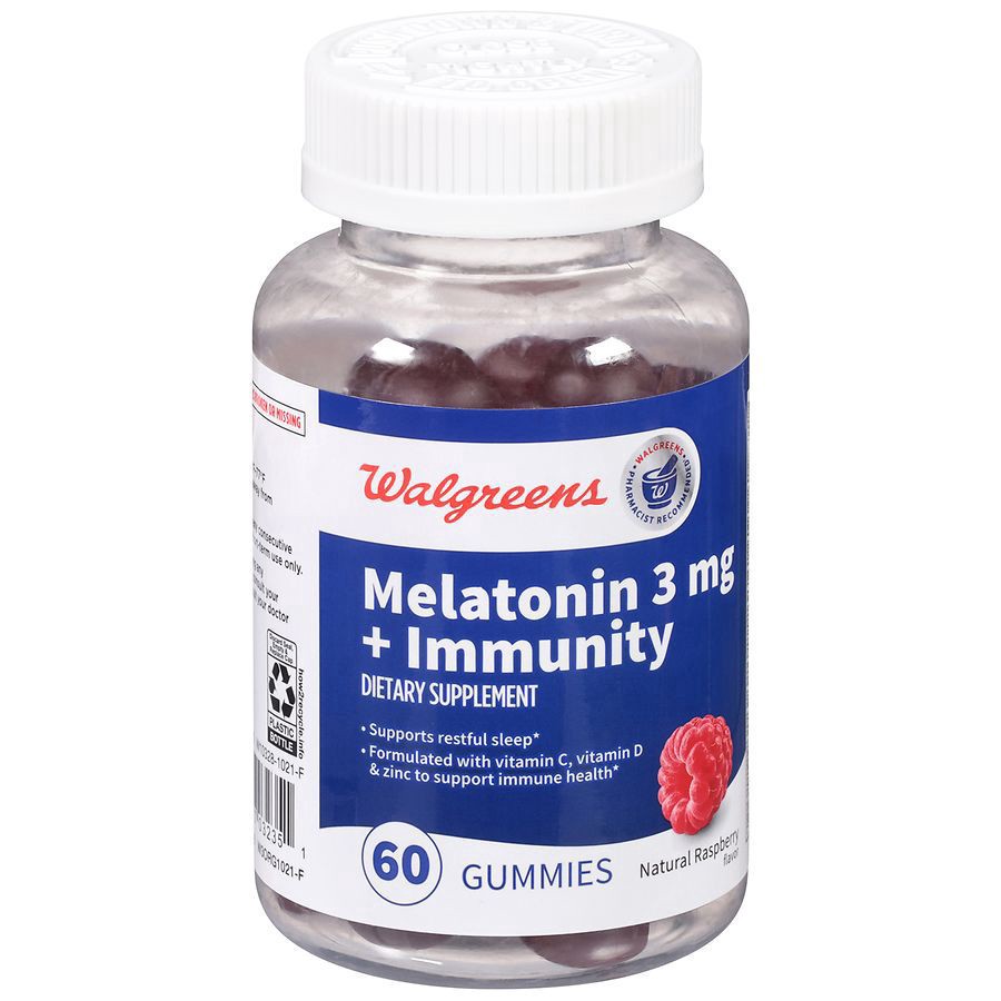 slide 2 of 5, Walgreens Melatonin + Immunity Gummies Mixed Berry, 60 ct