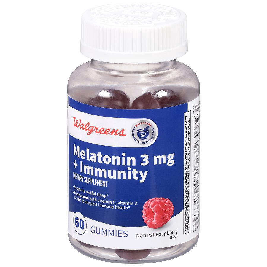 slide 3 of 5, Walgreens Melatonin + Immunity Gummies Mixed Berry, 60 ct