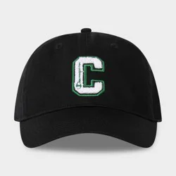 Champion Adult Cotton Chenille C Cap Baseball Hat - Black