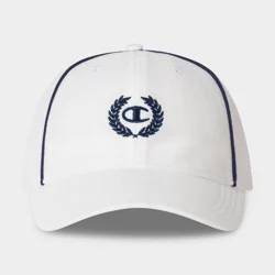 Champion Adult Pique Piping Cap - White