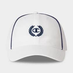 Champion Adult Pique Piping Cap - White