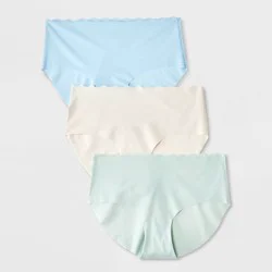 Girls' 3pk Scallop Hipster Underwear - art class™ Blue M