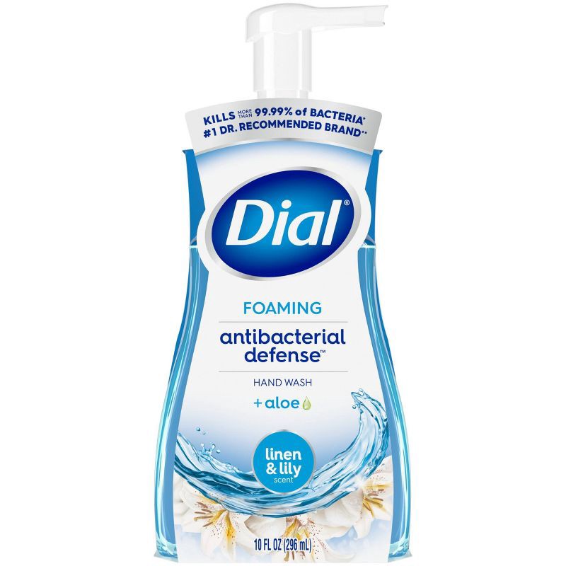 slide 1 of 7, Dial Antibacterial Foam Hand Soap Pump - Linen & Lily - 10 fl oz, 10 fl oz